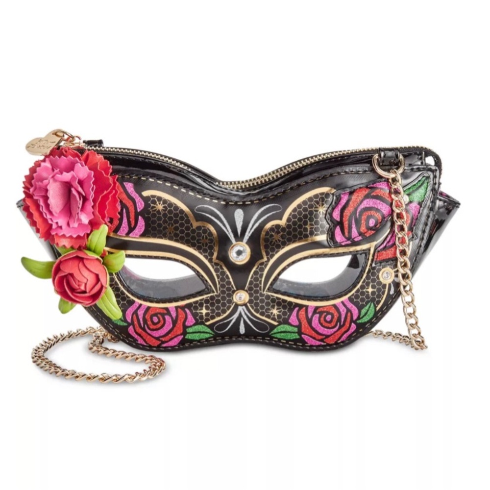 Betsey Johnson kitsch Masquerade Mask Crossbody bag/ purse wristlet NWOT